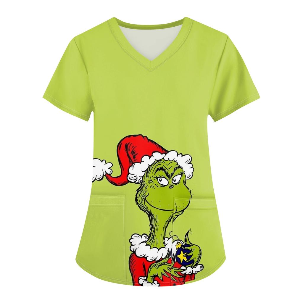 Dámská vánoční pracovní uniforma pracovní uniforma s výstřihem do V a kapsou ochranná pracovní uniforma