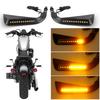 Rearview Side Mirrors with LED Turn Signals For Harley Road King Street Glide Dyna Softail Sportster XL 883 1200 X48 72 Fat Boy