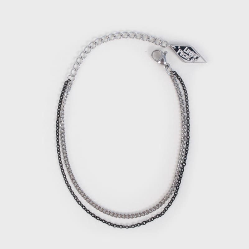 LingerPiece [Unisex] Black and Silver Layered Bracelet