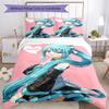 Set Biancheria da Letto Hatsune Miku Personalizzato 3 Pezzi Copripiumino Chiusura Include 1 Copripiumino e 2 Federe, Morbido e Confortevole per Tutte le Stagioni.