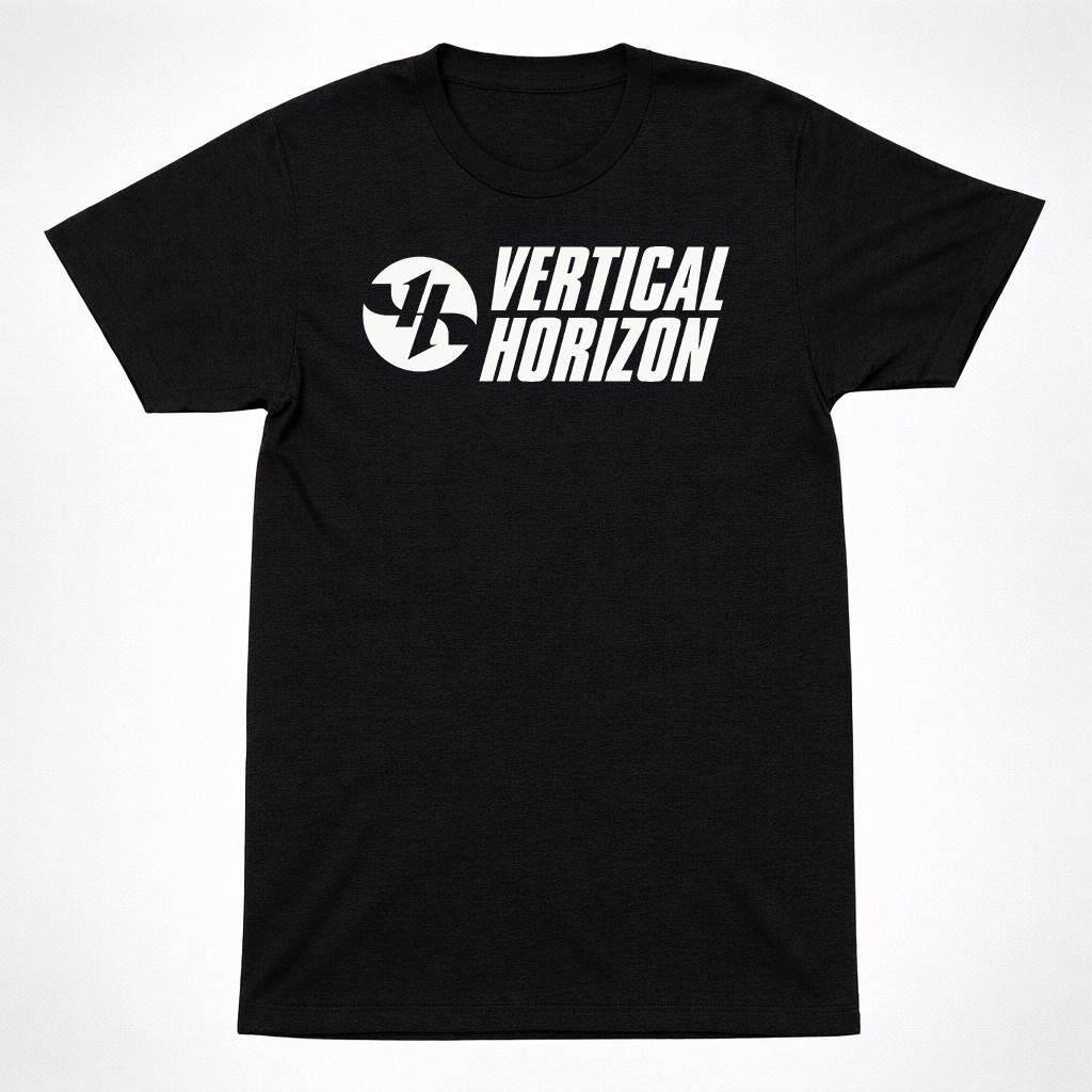 Vertical Horizon Logo T-Shirt Alternative Rock Band Minimal Black Tee