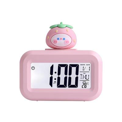 Mini LCD Screen Desktop Alarm Clock With Cute Cartoon Multi Functional Mini Alarm Clock Temperature