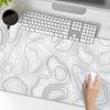 Office Non-Slip Line Pattern White Black Desk Pad Mouse Pad Mice Mat