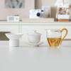 Jade Sheep Fat Porcelain Gaiwan Tea Set: Ceramic Kung Fu White Porcelain Three-Piece with Gongbei Filter.