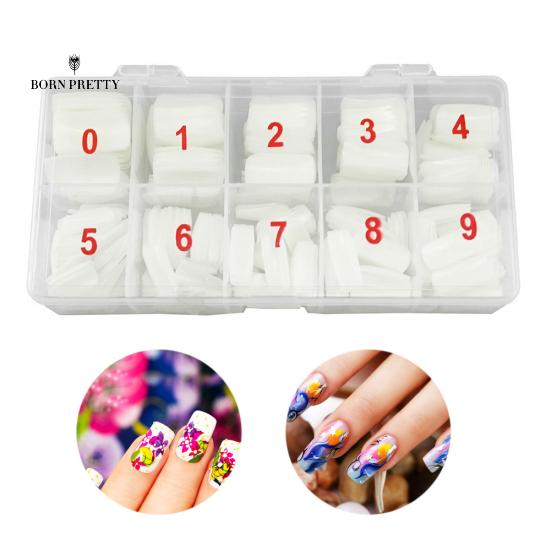 

500pcs / Set Full Cover Ногти Украшения Акрил ЛОЖНЫЕ Кончики ногтей Искусственные ногти Маникюр DIY Инструмент