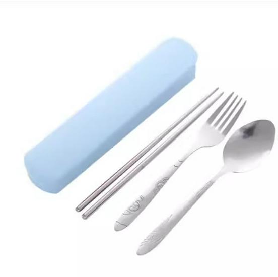 

Портативный набор столовых приборов из нержавеющей стали: Включает палочки для еды, ложку и набор из трех предметов с коробкой
