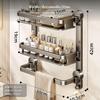 Wall Mounted Bathroom Shelf, Suction holder, Foldable, SpaceSaving Storage Rack