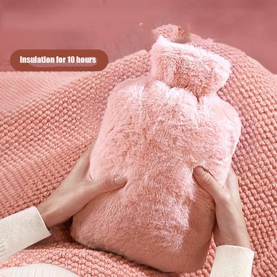 Winter Cute Hand Warmer Hot Water Bag Plush Shoulder Hand Warmer Heat Hot Water Bottle 2000/1000ml Big Soft Reusable