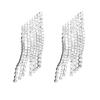 High-end luxury fringed small earrings temperament versatile rhinestone studs