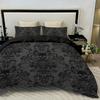 3pcs Skull Flower Duvet Set With Flower Skull Pattern, Includes 1 Duvet Cover And 2 Pillowcases, Suitable For All Seasons