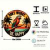 Vintage 8x8 Round Metal Tin Sign Tropical Parrot Wall Decor Waterproof For Home Bar Cafe
