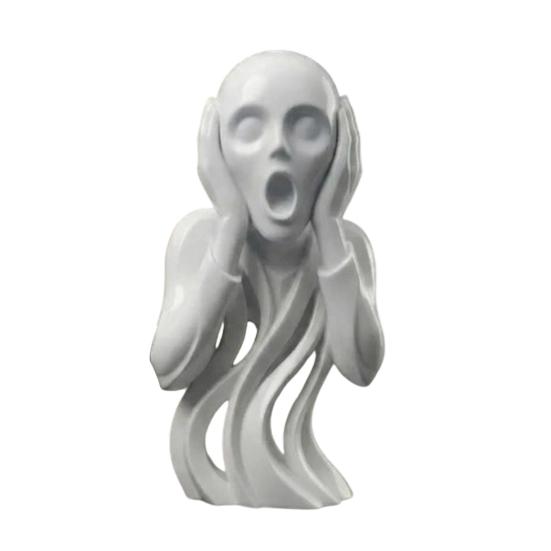 Artistic Shouting Figure 3D Printed The Scream Statue, Abstract Expressionist Art Figurine with Hollow Lightweight Decorative Ornament Flowing Design,