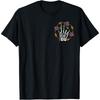 Skeleton Hand Peace Pocket Halloween Costume Men Women Boys Girls Cotton Men T Shirt