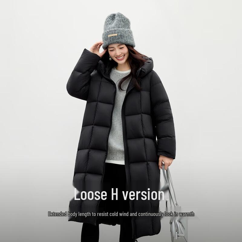 

Осенняя Вода Стильный Пуховик средней длины с капюшоном L