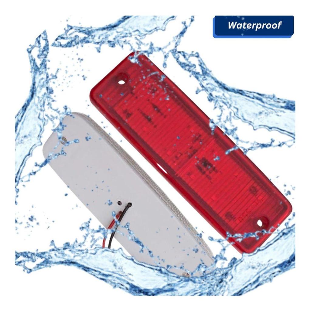 Luz Lateral Marcadora Led Roja Remolque Rv Marcador Rectangular Led/SMD Marcador de Gálibo Para Camión Remolque Rv Autocaravana Furgoneta Pickup Suv A Prueba de Golpes Ajuste Universal