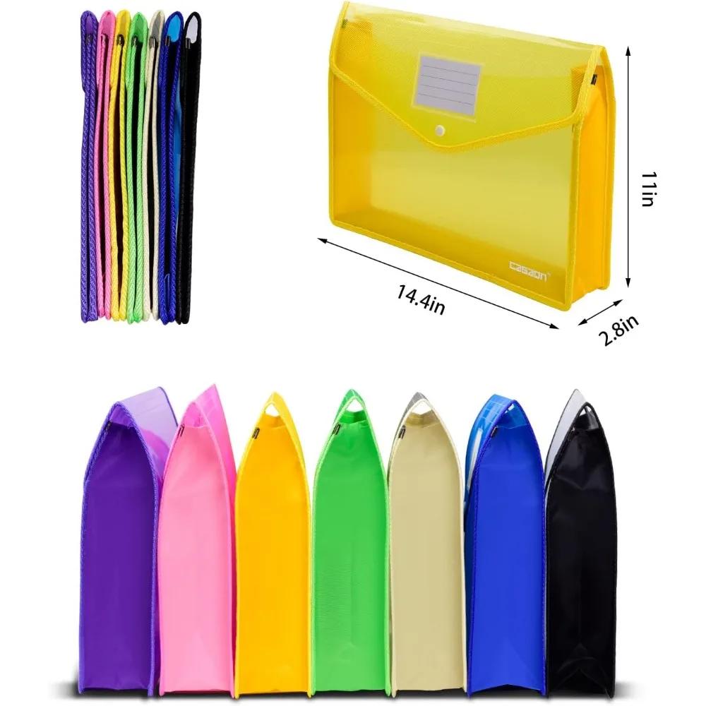 Waterproof transparent expandable folder - Purple & Pink & Yellow & Green & White & Blue & Black