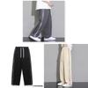 Streetwear Mens Casual Pants With Polyester Blend And Drawstring Closure For Summer Youth Fashion