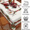 Christmas Poinsettia Golden Ribbon Tablecloth for Table Decor Winter Holiday Kitchen Dining Table Cloth Christmas Decorations