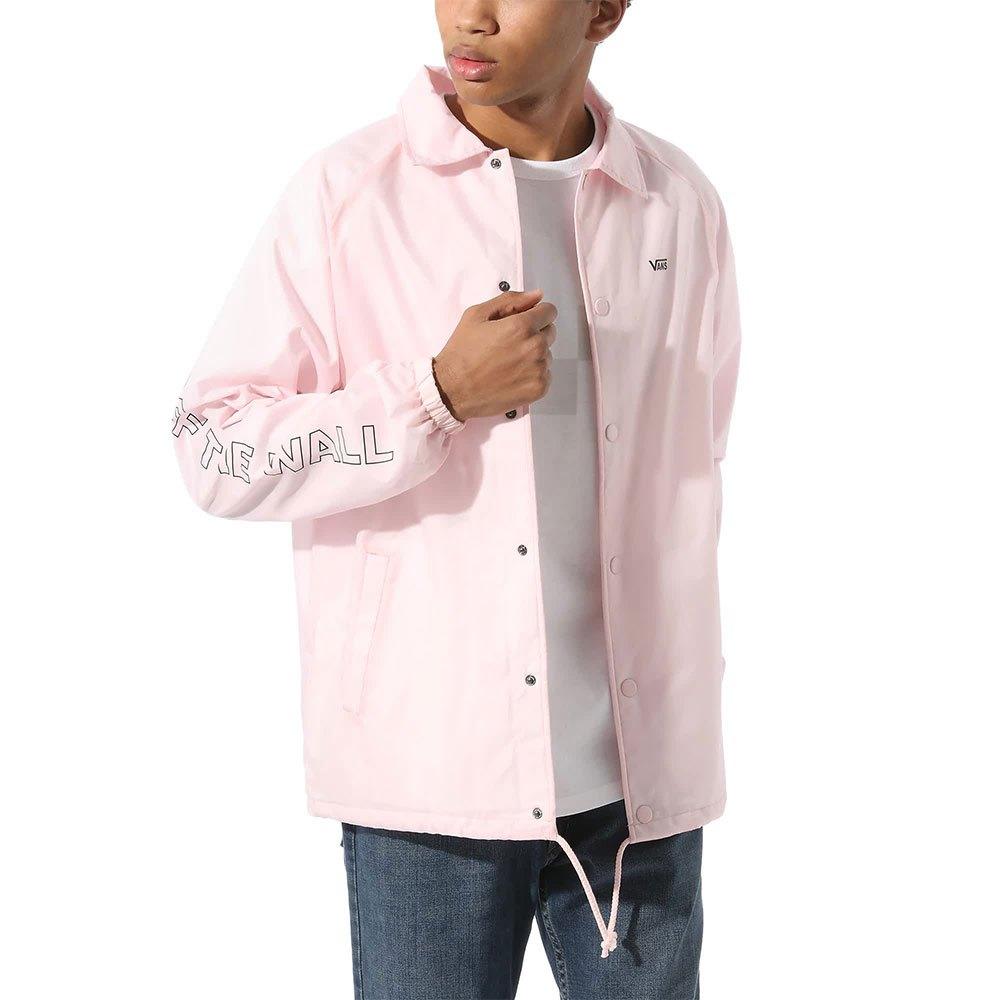 Vans Letter Print Polo Collar Long Sleeve Jacket Unisex jackets Light-Pink VN0002MUXZV