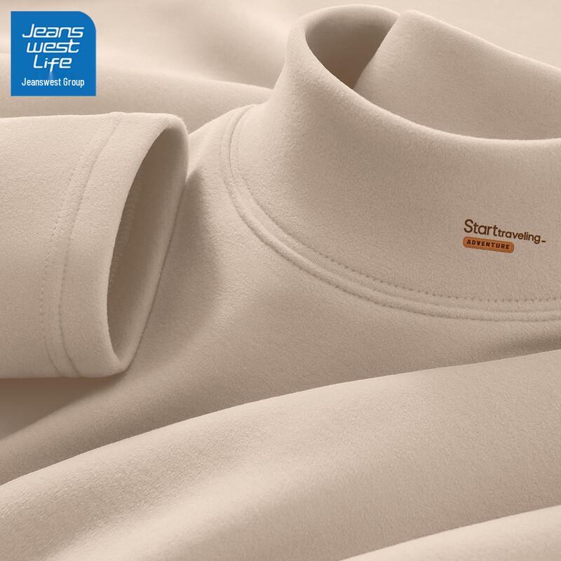 JEANSWEST LIFE Men's Thermal Half-High Neck Long-Sleeve T-Shirt