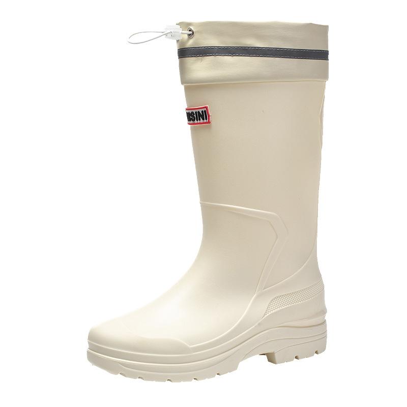 New Rain Shoes Women's Bundle Water Shoes Fashion Medium Tube Rain Boots Students Wear Work Waterproof Glue Shoes Women