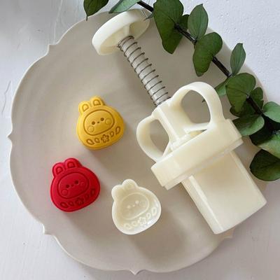 20g Bunny Shape Mooncake Moulds Mooncake Molds Mooncake Stamps Hand Pressure Plastic Material Kitchen Baking Accessories