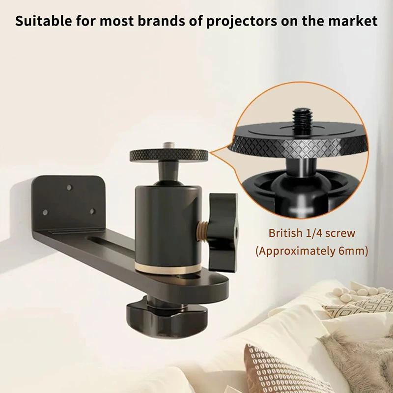 Soporte de Proyector Portátil Montaje en Pared Giratorio 360° Soporte para Beamer Universal Tornillo de 1/4 Para Soporte de Proyector XGIMI JMGO Dangbei