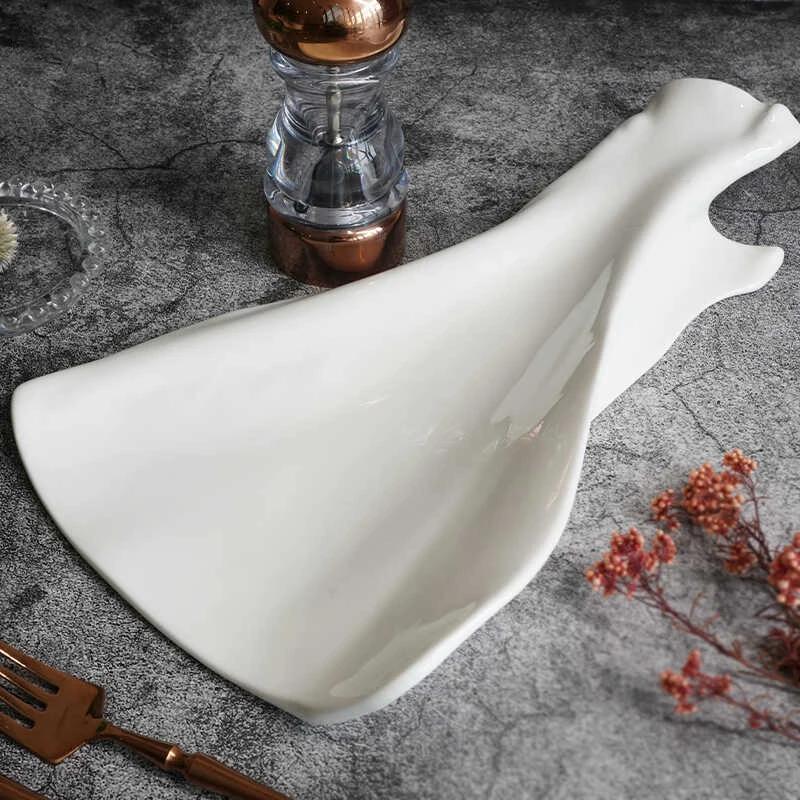 Irregular Ceramic Shaped Plate Restaurant Artistic Conception Dish Commercial Fruit Salad Bowl Cutlery Kitchen Steak Plate