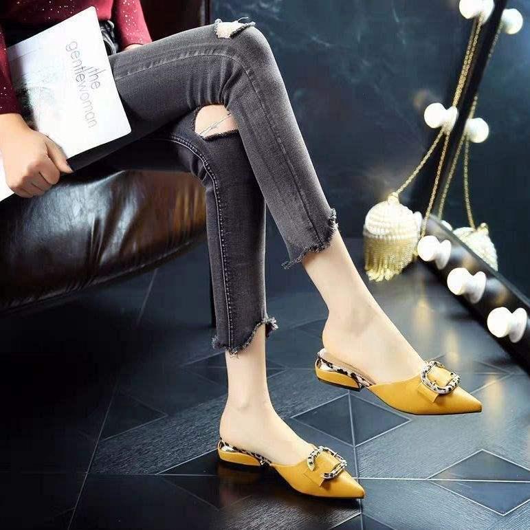 2025 Sommer Damen Spitzschuh Niedriger Absatz Clogs - Übergröße, Vier Jahreszeiten Outdoor Sandalen 344142.