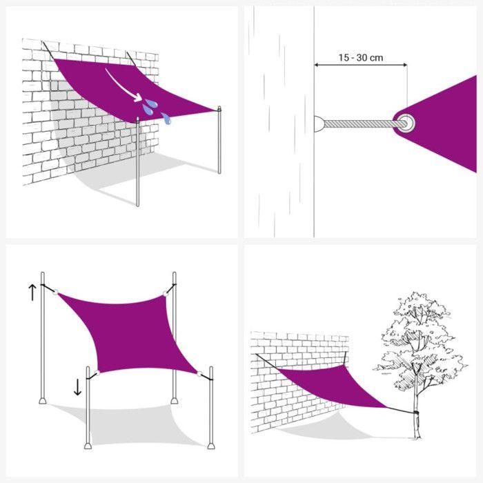 VidaXL Shade Sail Protection Sun Sail Parasol Sail Anti UV Garden Patio Terrace Balcony Outdoor 160 G/m² 311235