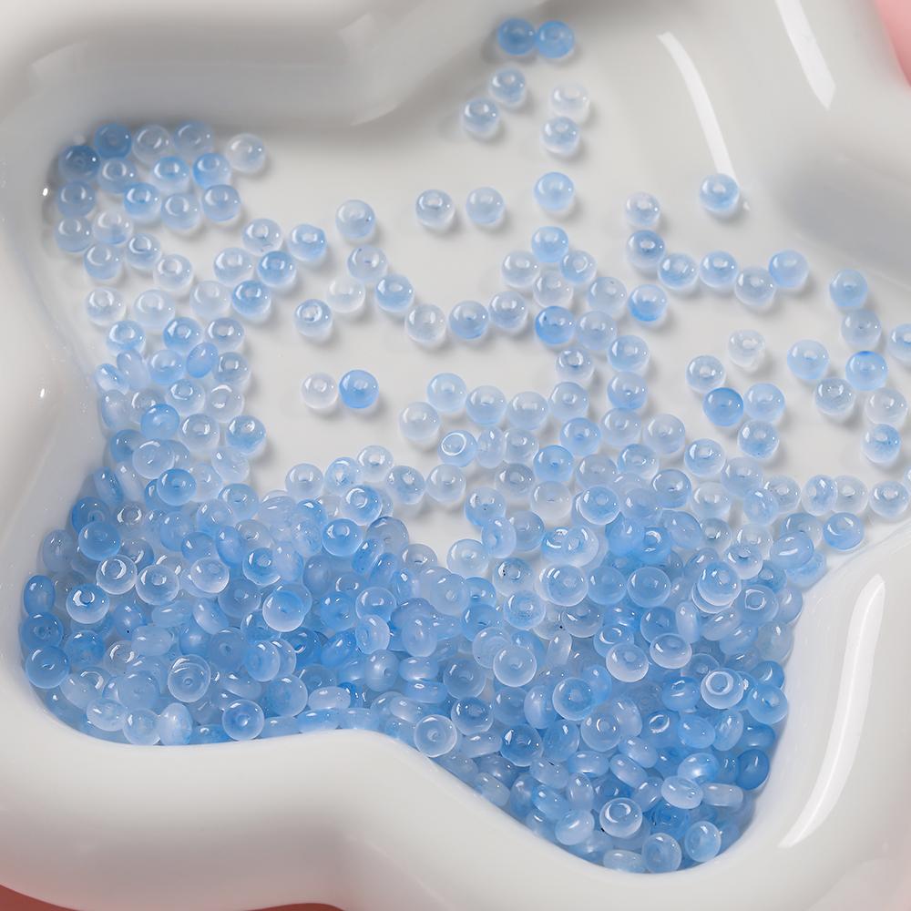 100pcs/lot 2x4mm Ice Seed Gradient Glass Beads Round Beads Colorful Uniform Rice Shape for DIY Handmade Jewelry Bracelet Making