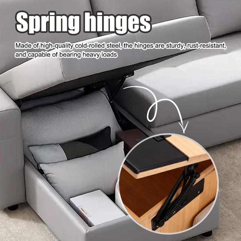 Cold Rolled Steel Foldable Spring Hinge Heavy Duty Sofa Bed Corner Lifting Bracket Fixed Supports Furniture Hardware Accessories