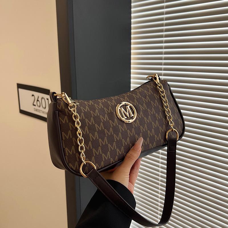 Fashion Retro Trend Printed Letter Women's Handbag High-end Texture Temperament Versatile Shoulder Armpit Bag