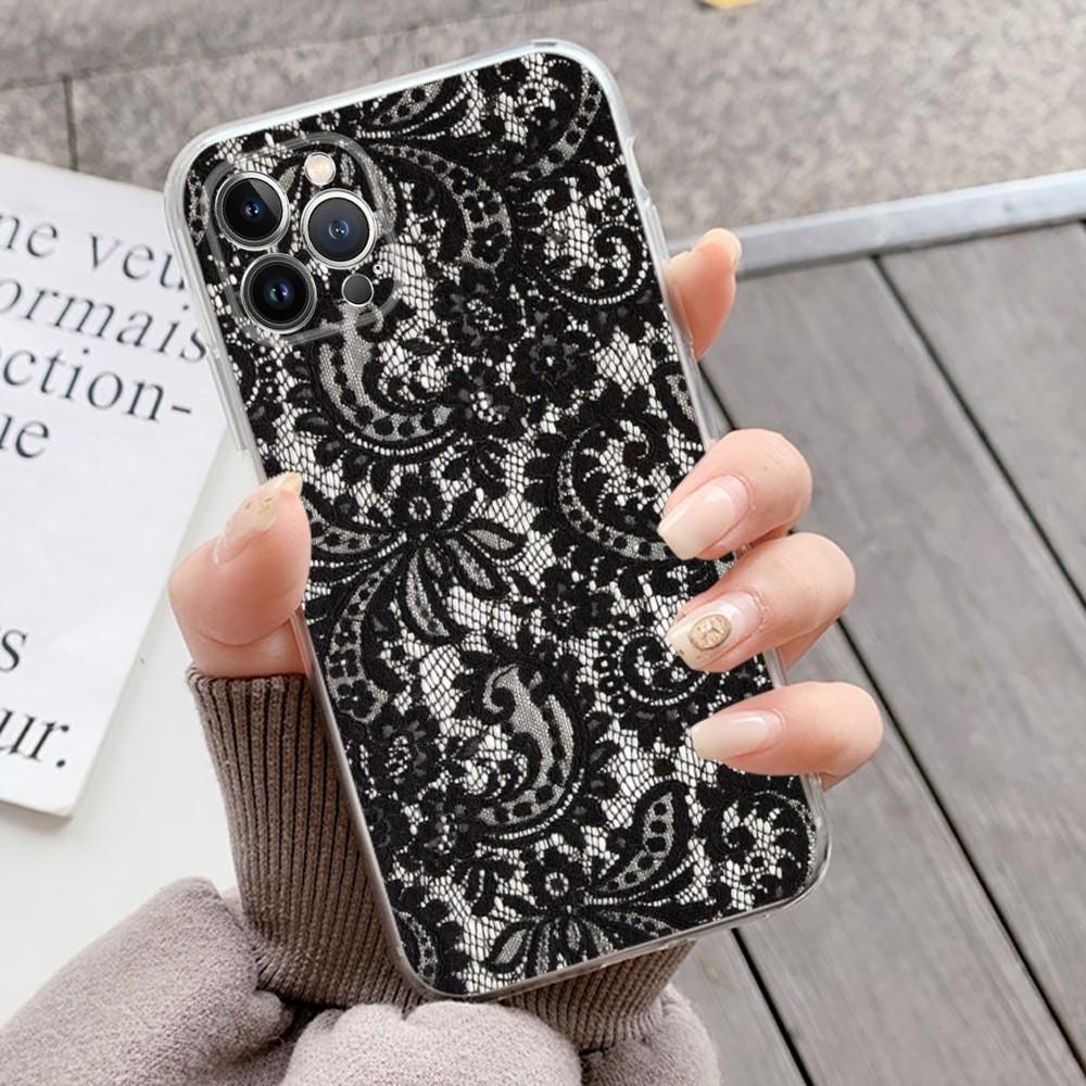 Lace Style Cool Girl Phone Case For IPhone 16 15 14 13 12 Mini 11 Pro XS Max X XR SE 6 7 8 Plus Soft Silicone Cover