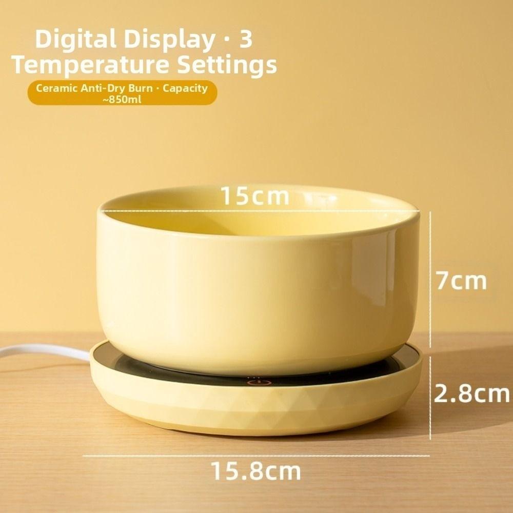Ceramic Pet Heated Water Bowl Intelligent Temperature Adjustable Anti-dry Burning Self-Heating Water Bowl Non-slip Cartoon