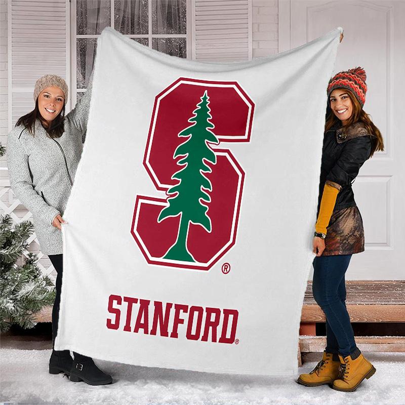 Stanford Cardinal logo printed throw blanket—lightweight,soft,warm;versatile blanket for all seasons—perfect as &air-conditioning throw,nap blanket