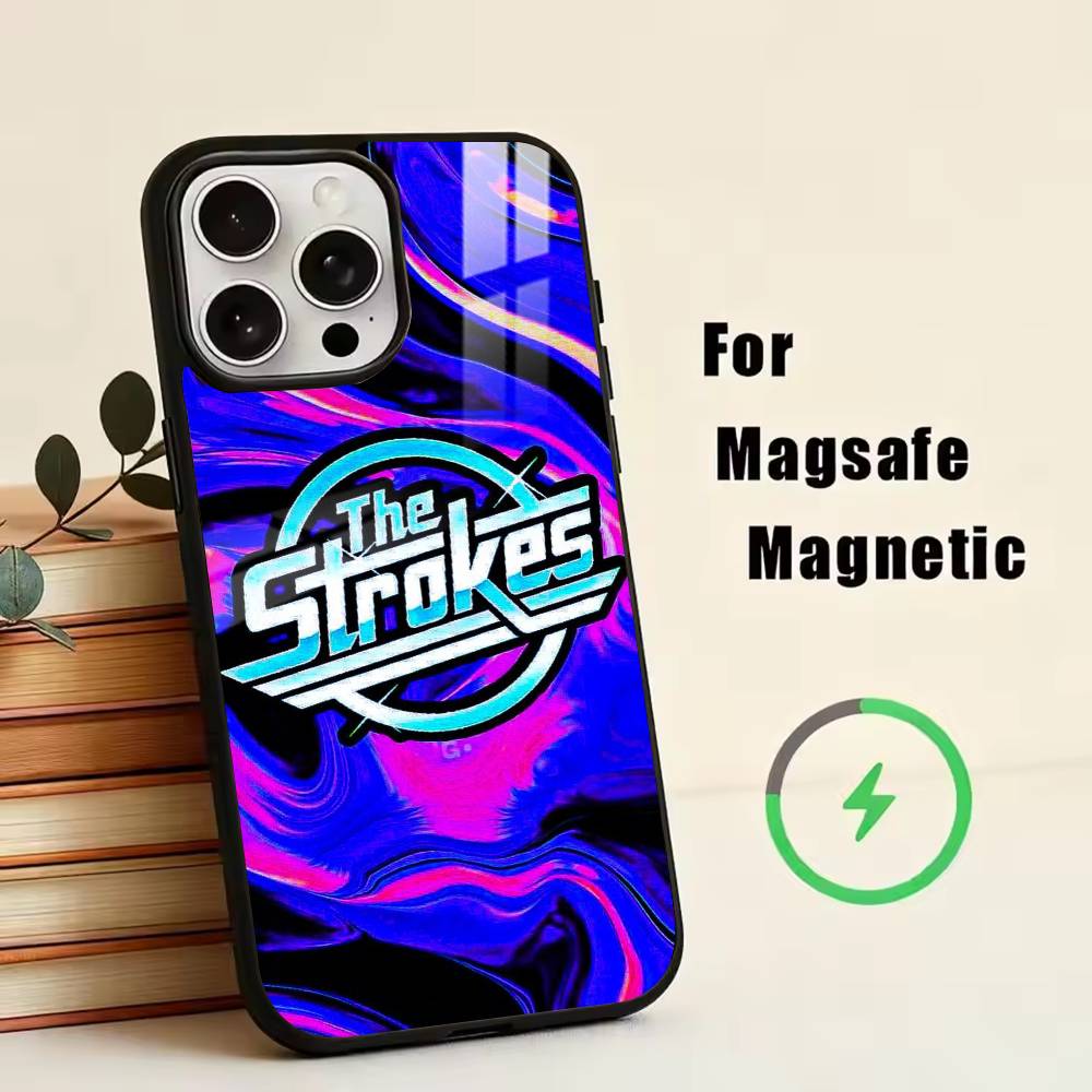 

Band The s-Strokes Phone Case For iPhone17,16,15,14,13,12,11 Plus,Pro Magnetic with Magsafe Wireless Charging iPhone14