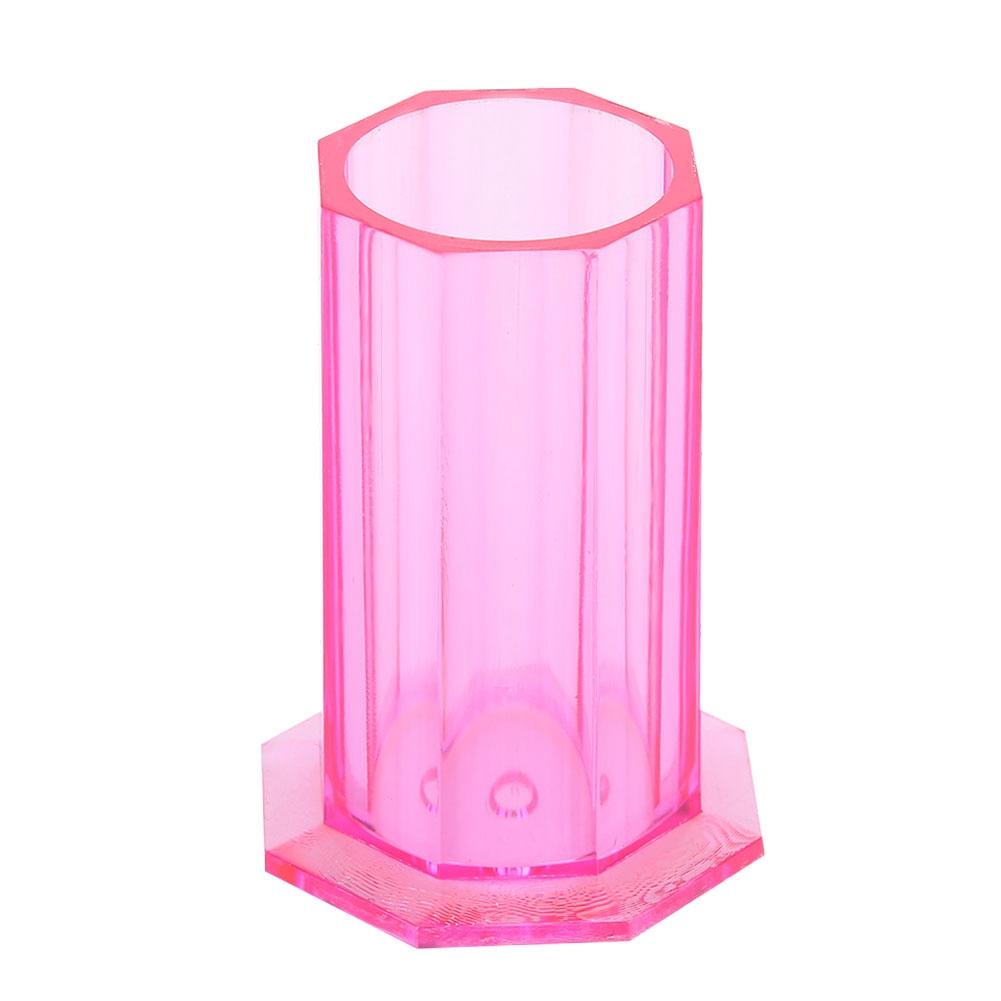 Nail Art Brush Storage Holder Painting Pen Case Manicure Tool Container (Pink)