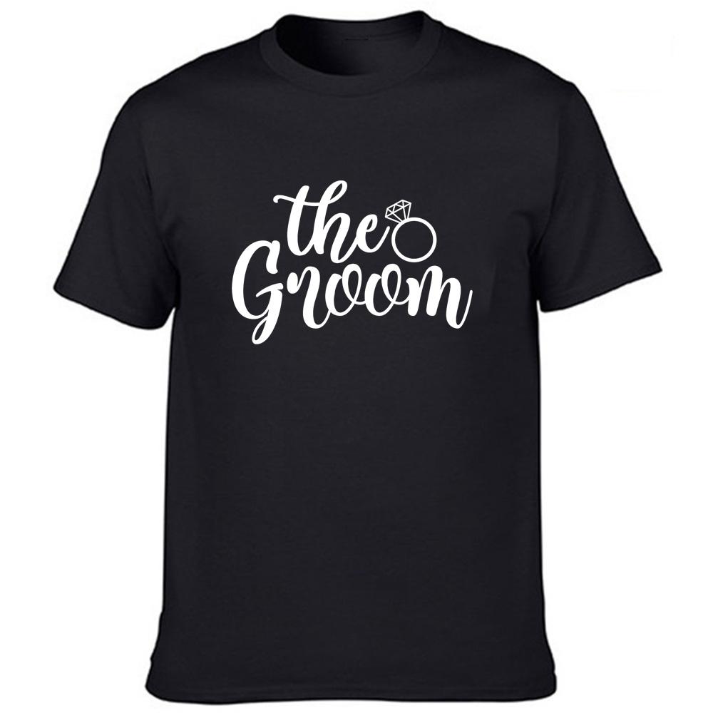 The Groom Print Men S Graphic Tees Harajuku Bridegroom Wedding Party Groom Team Short Sleeve T