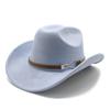 Adjustable Western Cowboy Hat Felt Wide Brim For Men Women