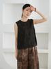 Women's Chinese Style Silk Vest - 100% Mulberry Silk, Sleeveless, Round Neck, Slightly Sheer