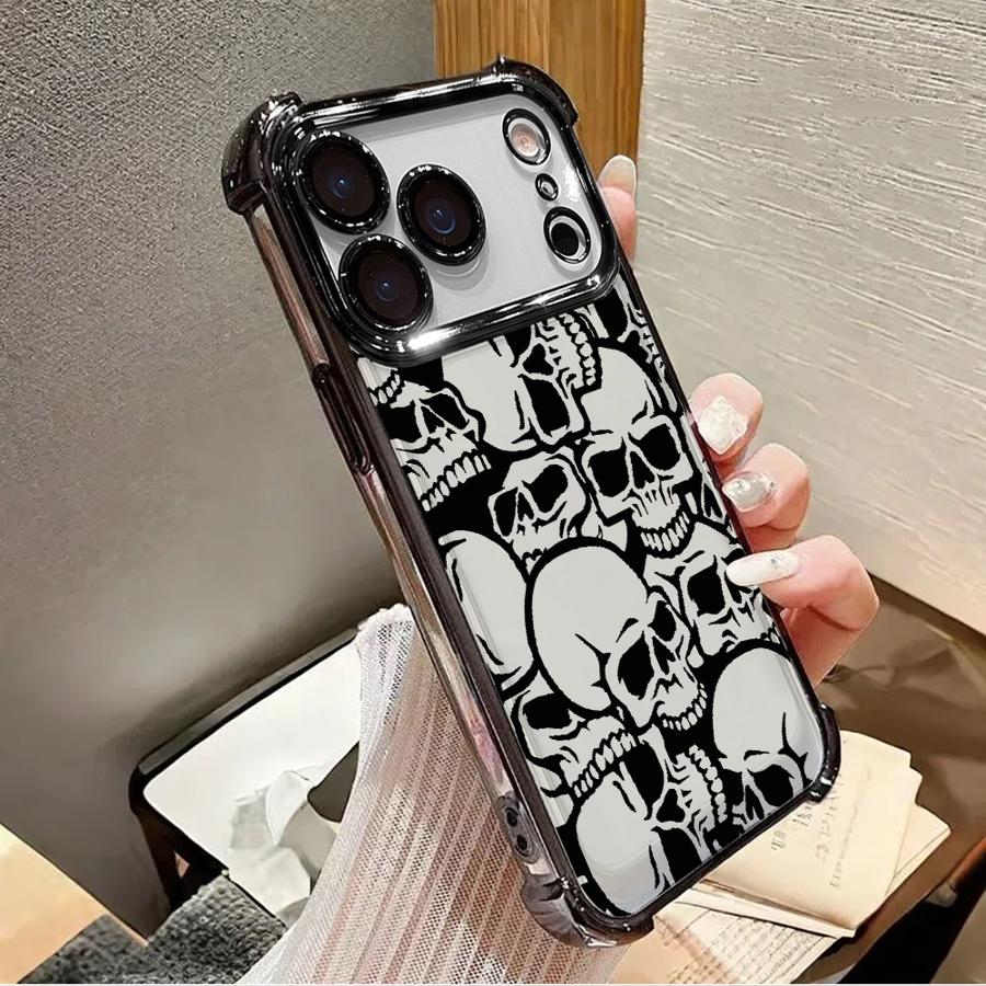 Gothic Skull Case for Apple iPhone 17 Pro Max 12 Plus Air 13 16 17 15 11 14 XS XR Phone Cover Funda