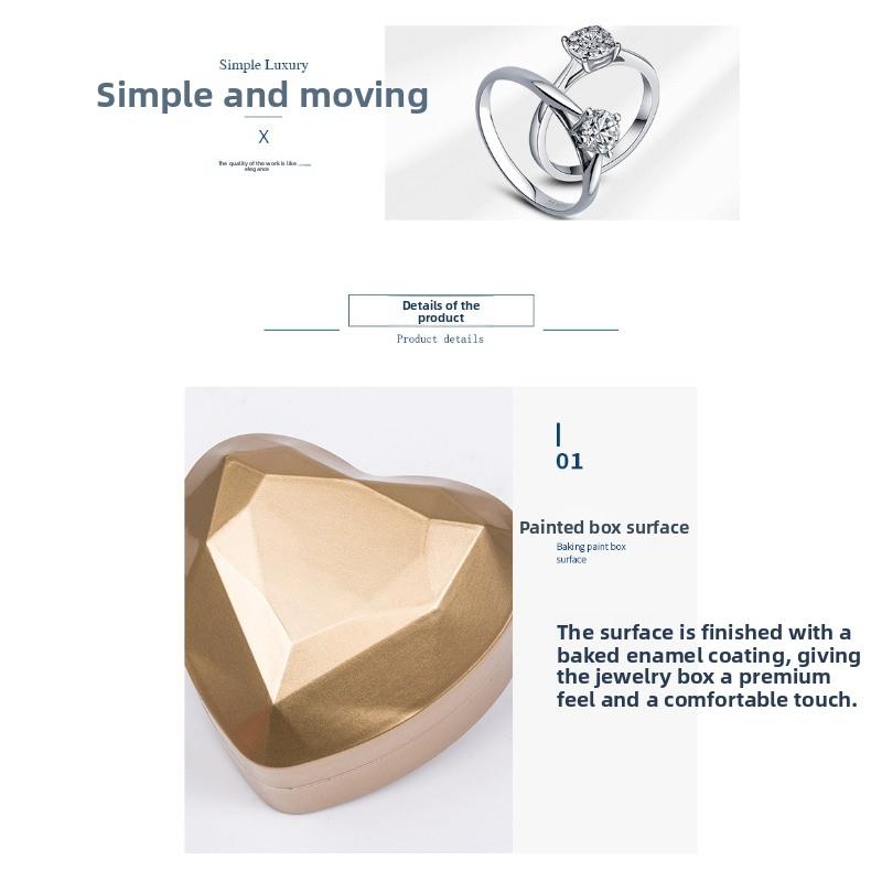 Heart-shaped Led Lighted Jewelry Box, Diamond Ring Gift Storage Packaging Box, Ring Box