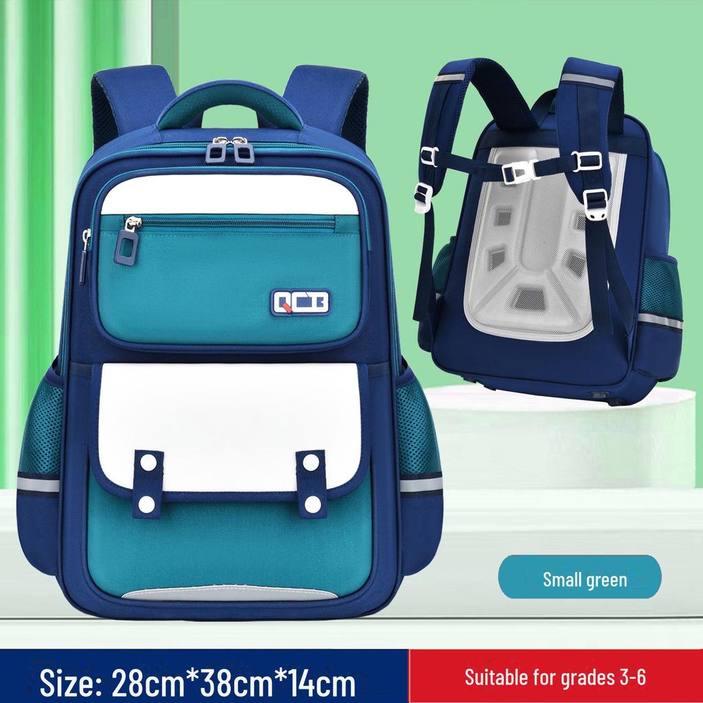 British Style Large-Capacity Backpack for Elementary Students 1-6, Light and Spine-Friendly Design