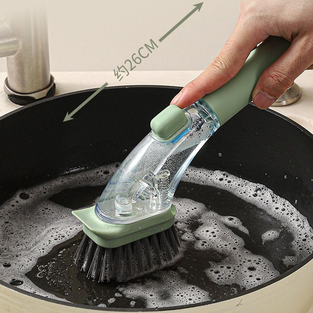 Household Kitchen Multifunctional Press Cleaner One Brush Does Not Hurt The Pot and Dirty Hands Kitchen Brush Pot Artifact