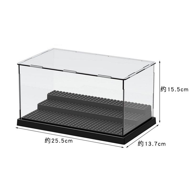 

Коробка-витрина для фигурок из строительных блоков 79150 Такая же прозрачная коробка для хранения фигурок из мелких деталей Детские сборные игрушки из строительных блоков 27*16.5*3.5cm чёрный