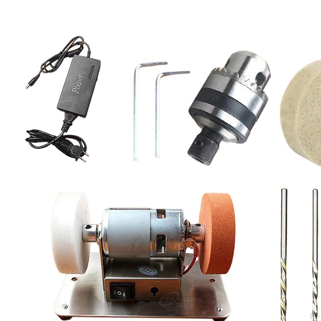 Mini Bench Grinder Grinding Tool 7 Speed Adjustable Crafting Polisher Benchtop Sander for Home