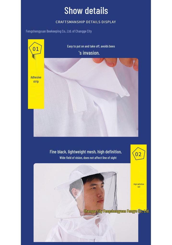 Dustproof Hooded Beekeeping Suit: Thick, Breathable, Full Body Protection