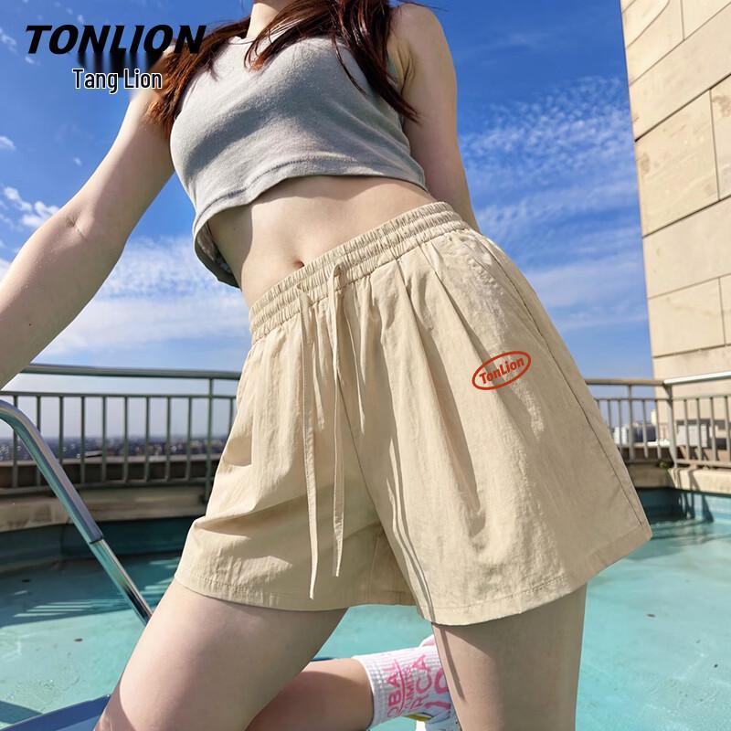 TonLion Women s Breathable Wide-Leg Casual Shorts L