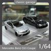 Classic Garage 1:64 Mercedes Benz C63 Coupe Simulation Die-casting Alloy Car Model Collection Desktop Ornament Boy Toy